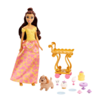 Belle Doll with Shiny Clothing, Tea Cart, Friends and Food Pieces, Teatime Cart Playset - Image 2